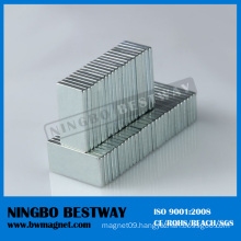 3/8′′x1/8′′x1/16′′ N45 NdFeB Block Magnets w/Ni coating